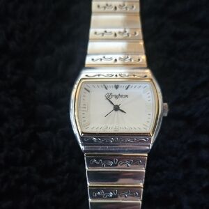 Brighton Silver Timepiece with White Face
